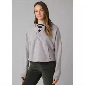 Prana Womens Cozy Up Illana Lace Up Hoodie Large Hemp Comfy Soft Quality